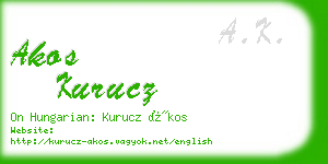 akos kurucz business card